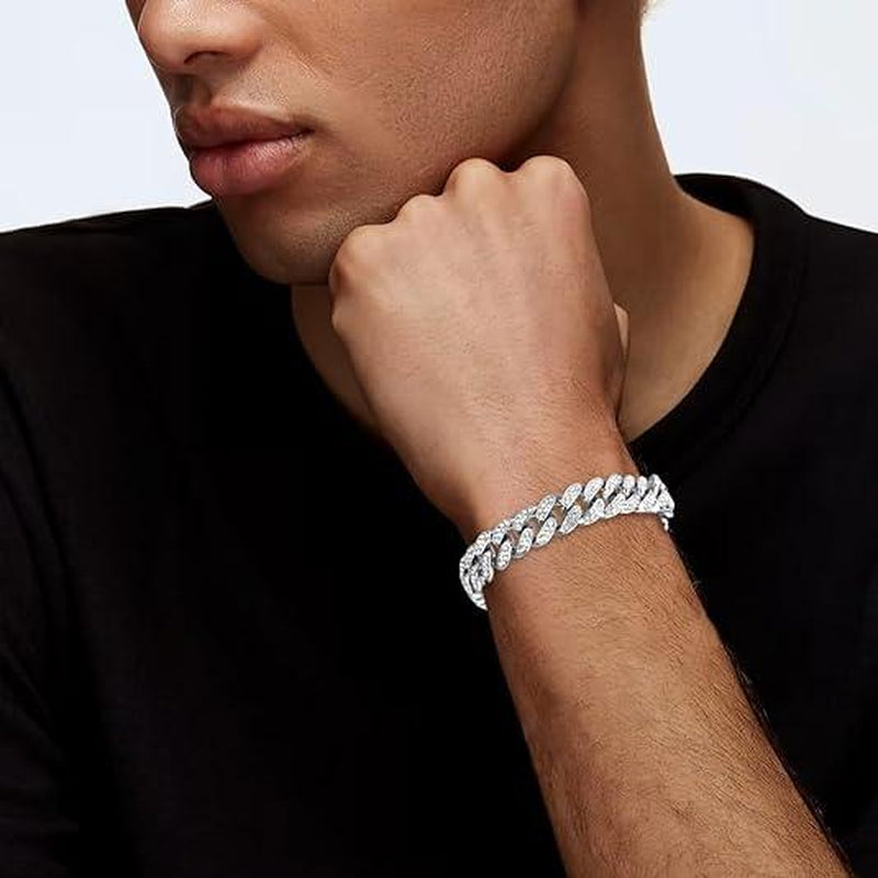 Cuban Link Chain for Men Women,Diamond Necklaces,Iced Out Chain,Hip Hop 24K