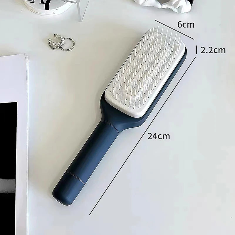 Self Cleaning Hair Brushes, Easy Clean Hair Brush with Retractable Bristles, For Women