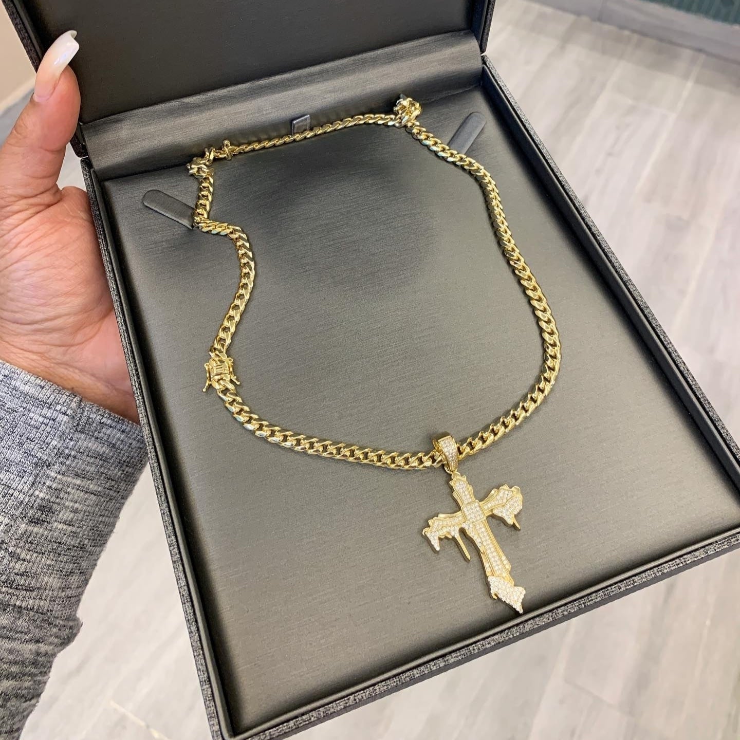 925 Sterling Silver Chain Plated in 18k Gold, Urban Hip Hop Style