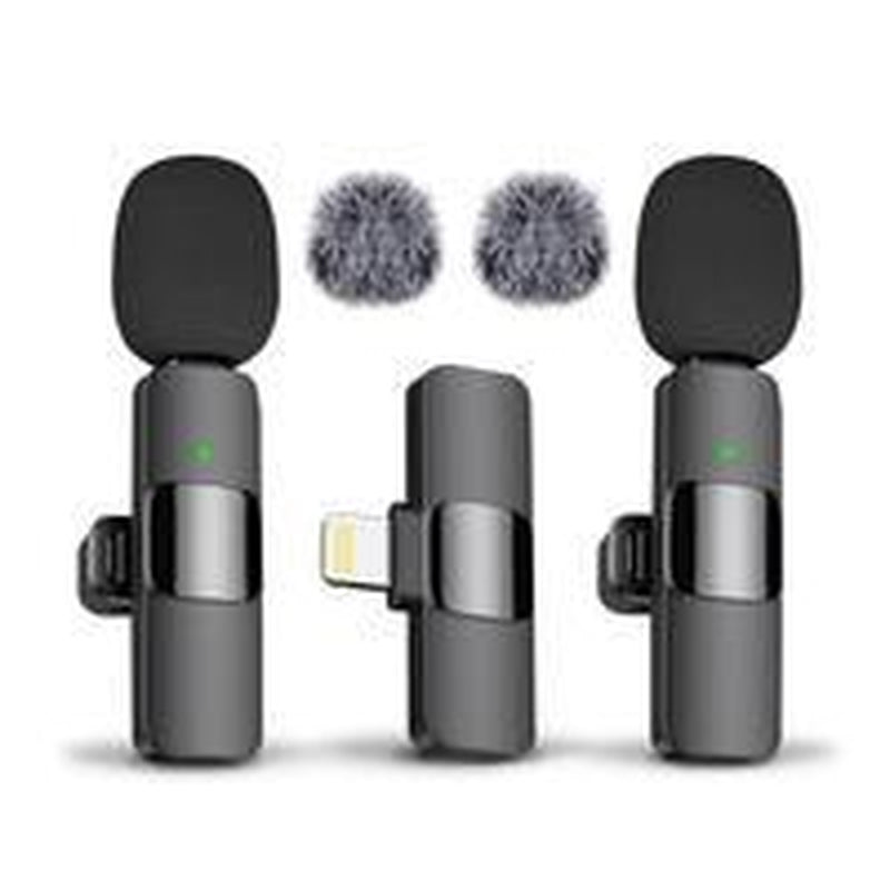 Wireless Lavalier Microphone for Android Phone - Plug-Play Wireless Mic with 2 Microphones for Iphone, USB-C Phone, Video Recording, Interview, Vlog, Auto Sync, and Noise Reduction Audio Bluetooth