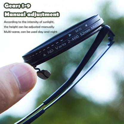 Adjustable Tint Polarized round Sunglasses with ND9 Stepless Dimming, 1-9 Gear Sun Protection Eyewear for Men - Eyewear with Adjustable Lens